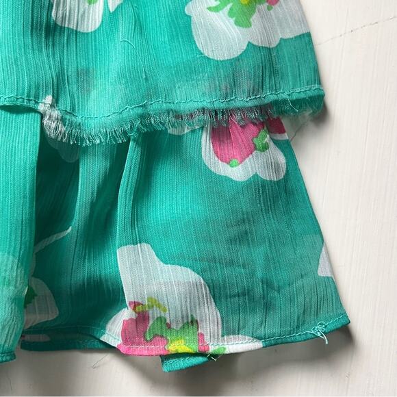 Old Navy Girls  Elastic Waist Floral Green Ruffle Lined Skirt Sz L - Picture 6 of 8